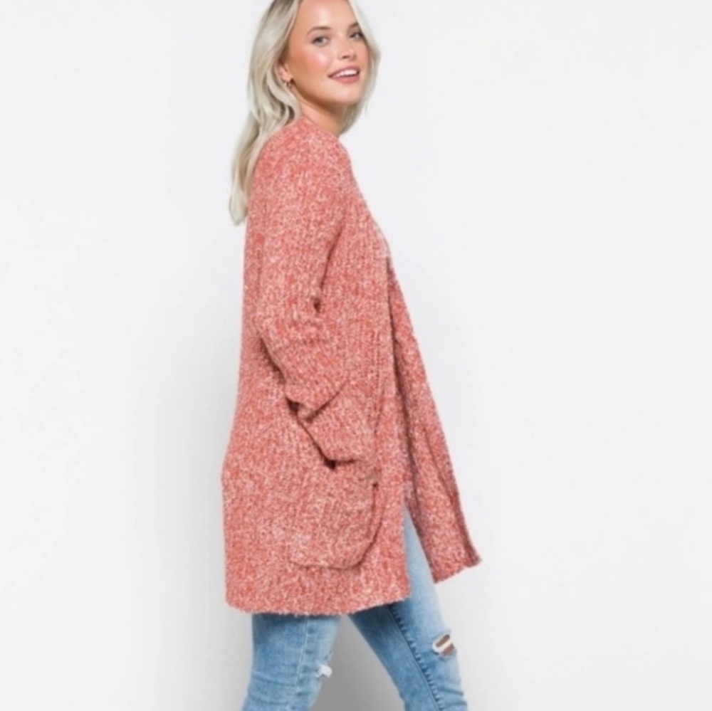 BB Dakota Steve Madden Textured Open Front Cardigan Chunky Knit New
